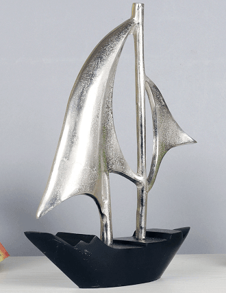 Dream Boat Silver& Black Aluminium Table Accent - Ouch Cart