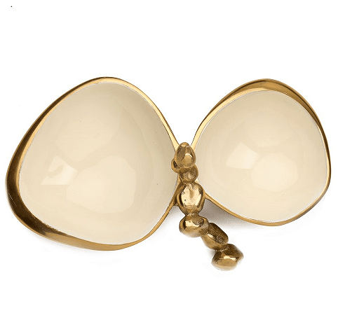Stones Servingware Ivory enamle - Double Bowl Platter - Ouch Cart