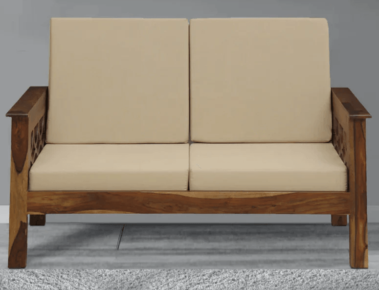 Sheesham Wood 2 Seater Sofa In Provincial Teak Finish - Ouch Cart