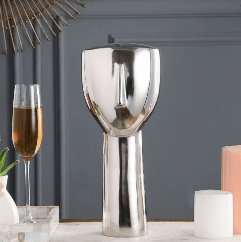 Abstract Face Decorative Silver - Ouch Cart