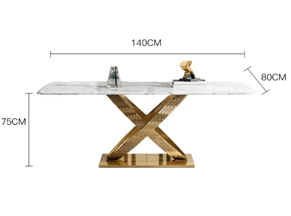 White Dinning Table For Six Person Modern Rectangular Table top - Ouch Cart