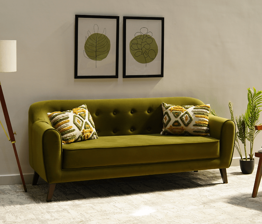 Allison 3 Seater Fabric Sofa - Ouch Cart