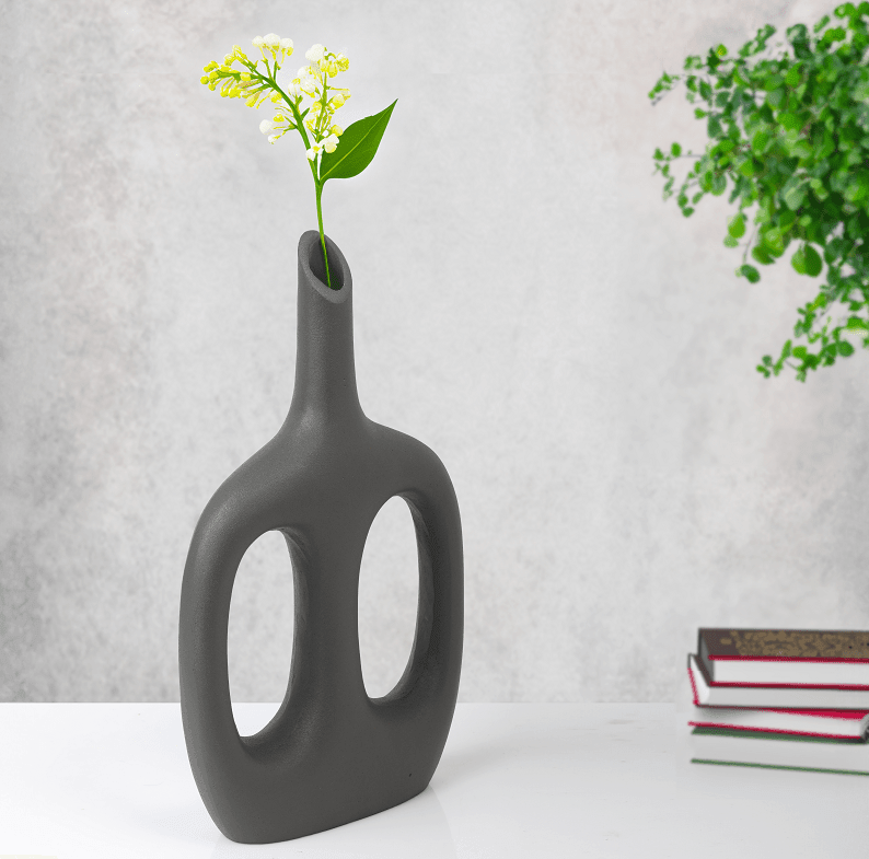 Otilia Grey Textured Vase - Ouch Cart