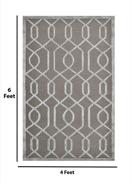 Saraswati Global Rug, Handmade Rug, Wool Rug,4x6 Feet, Premium Rug, Anti Slip & Anti Skid Baking Carpet, Modern Rug, Ideal for Bedroom, Living Room, and Dining Room, Kids Room, Office Rug. Saraswati Global
