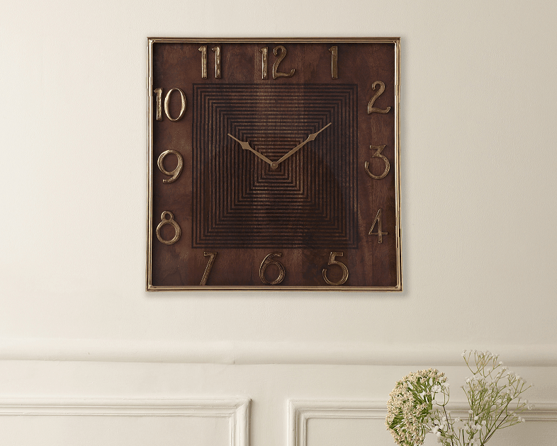 Chateau Square Gold Wall Clock - Ouch Cart