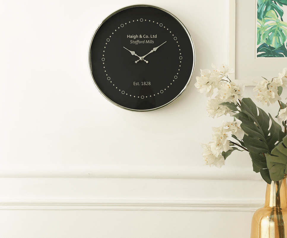 Eclipse Shine Silver wall clock - Ouch Cart