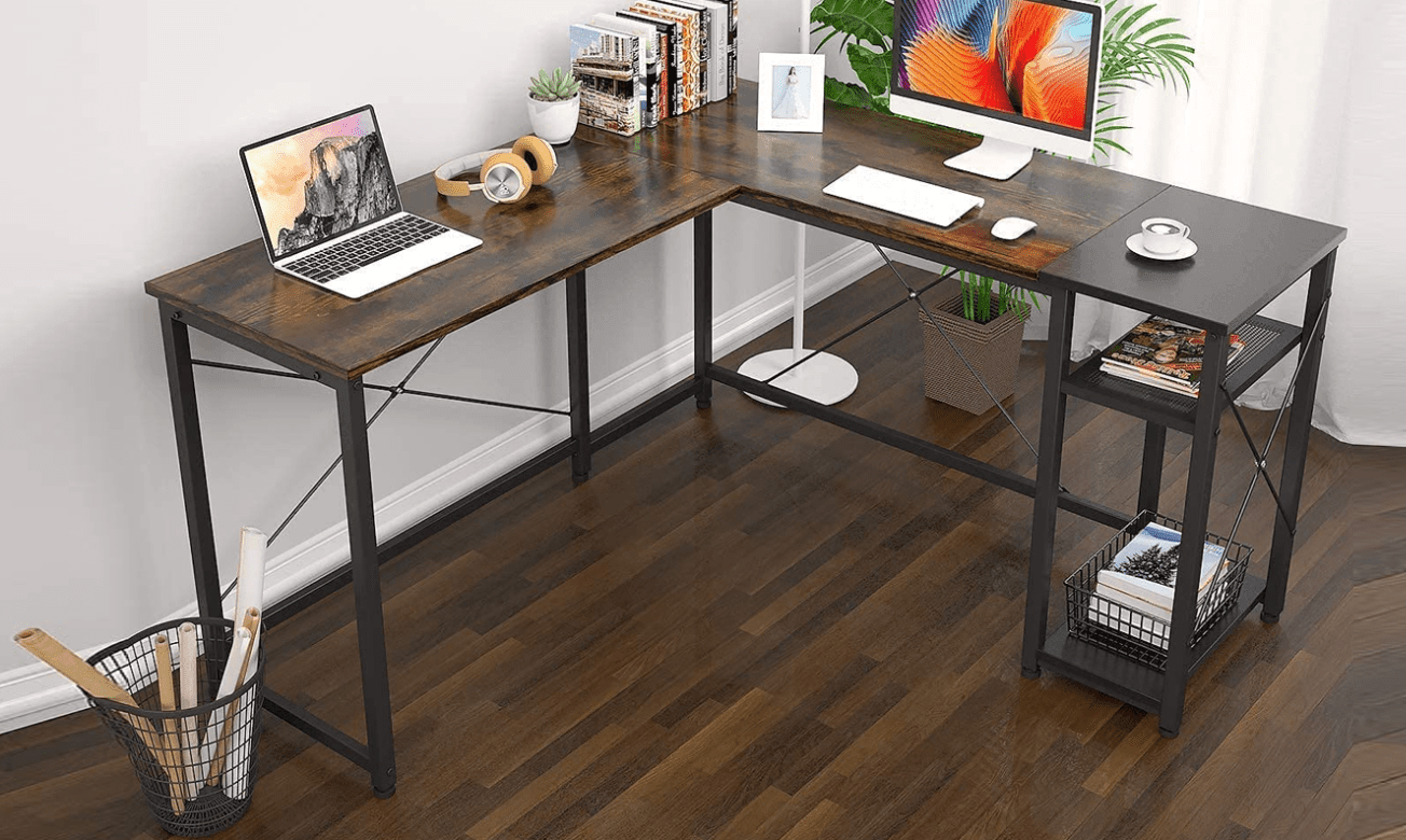 Blakely L Shaped Computer Desk 2 Person Table - Ouch Cart