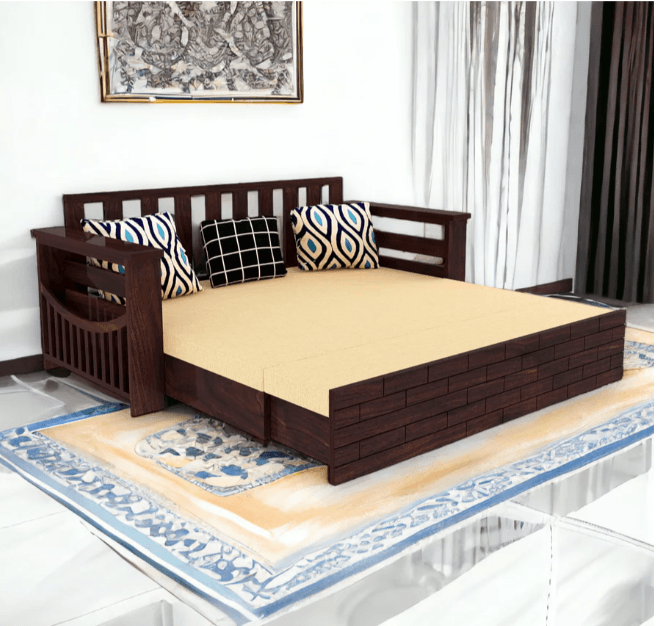 3 SEATER SOFA CUM BED SHEESHAM WOOD - Ouch Cart