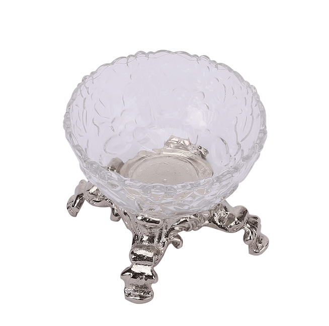 Four Legged Aristocrat's Glass Bowl (Silver) - Ouch Cart