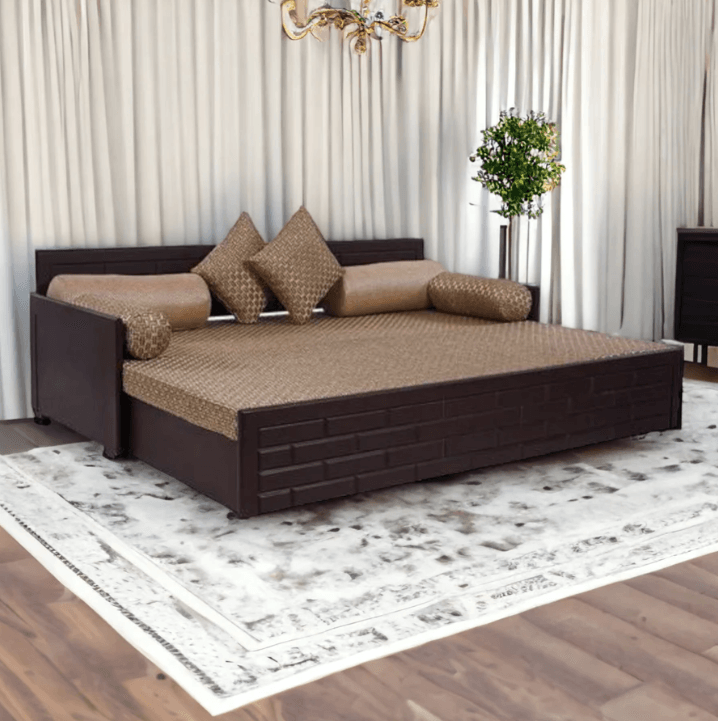 3 SEATER PULL OUT SOFA CUM BED SHEESHAM WOOD - Ouch Cart