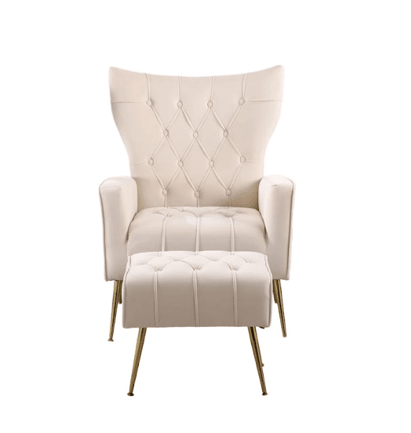 DANNEY ACCENT CHAIR WITH OTTOMAN - Ouch Cart