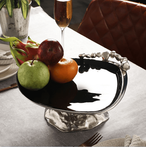 Stones Serving ware Jet Black enamle - Cake Stand - Ouch Cart