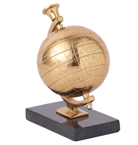 Miniature Metal Earth Gold with Black Marble Base - Ouch Cart