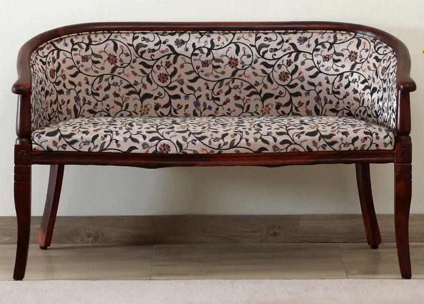 Sheesham Wood 2 Seater Sofa In Scratch Resistant Honey Oak Finish in Multicolor - Ouch Cart
