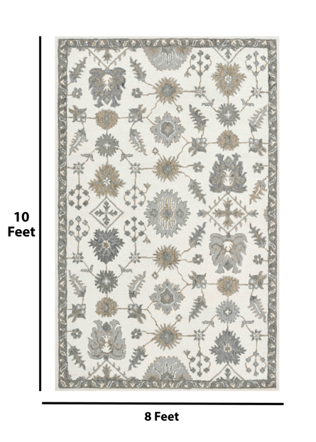 Saraswati Global Rug, Wool Area Rug, Vibrant And Luxurius Rug, 8x10 Feet, Anti Slip & Anti Skid Baking Carpet, Modern Rug, Ideal for Bedroom, Living Room, and Dining Room, Kids Room, Office Rug. Saraswati Global
