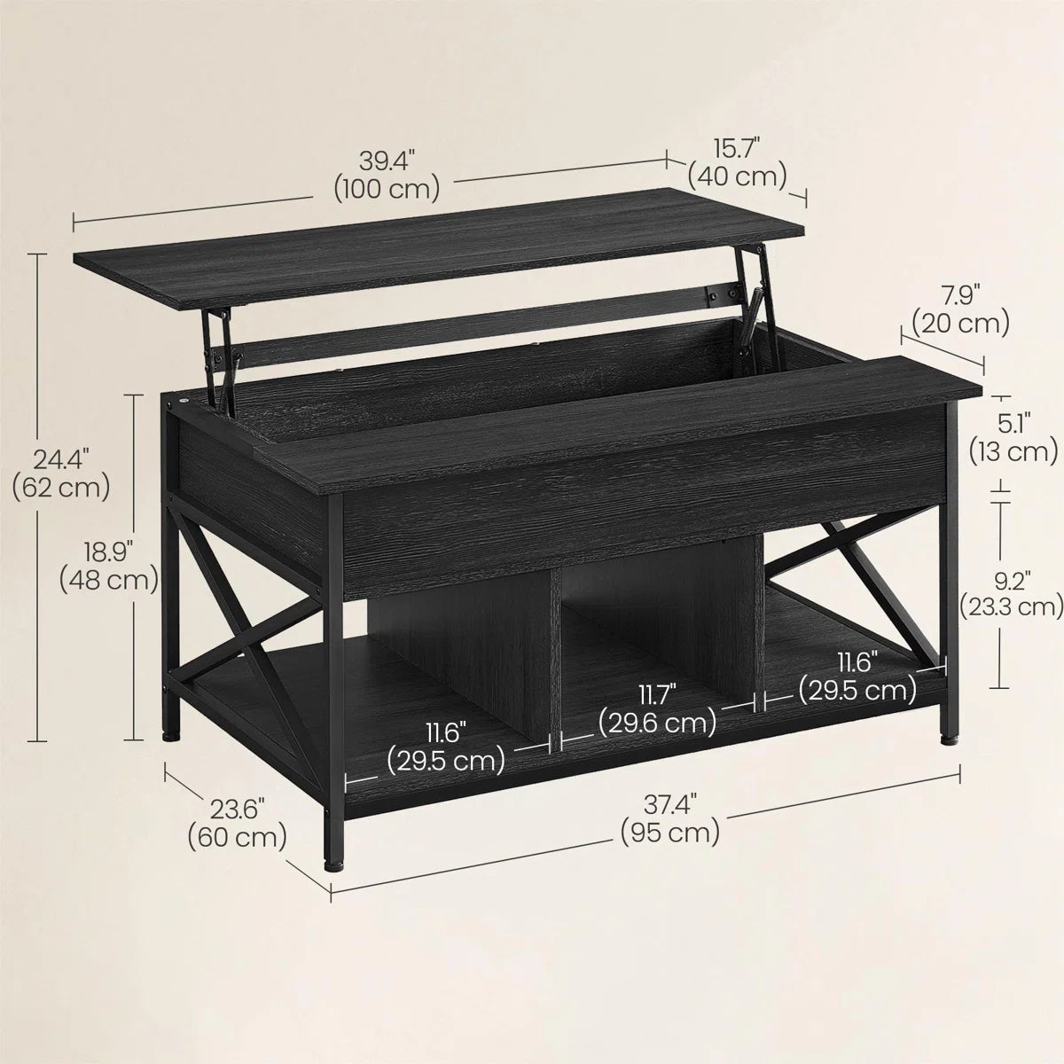 Carnagall Lift Top Coffee Table with Storage OUCH CART