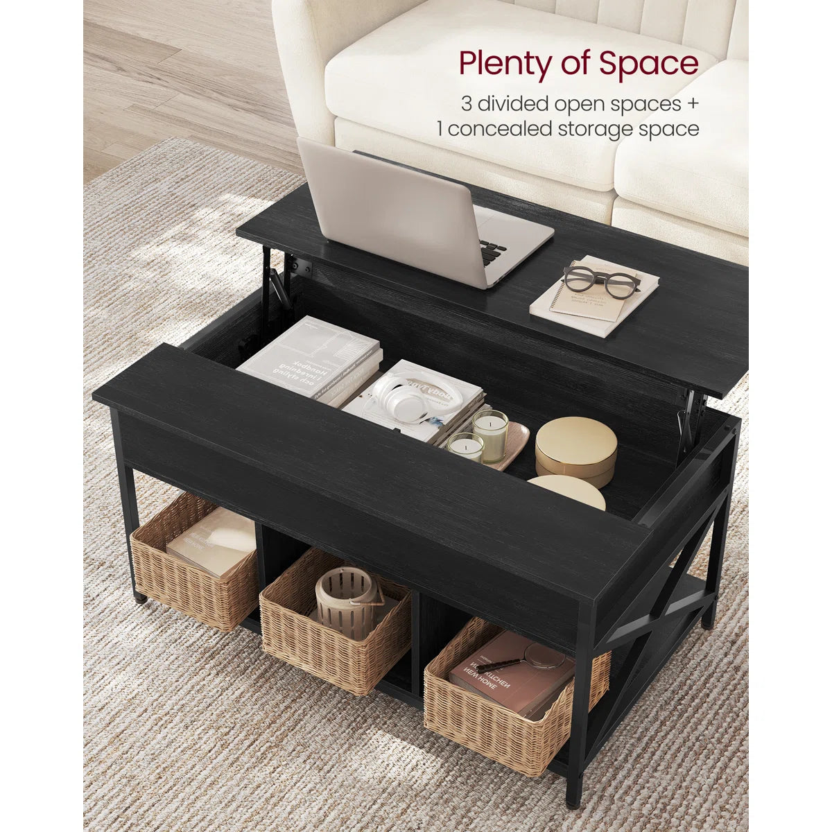 Carnagall Lift Top Coffee Table with Storage OUCH CART