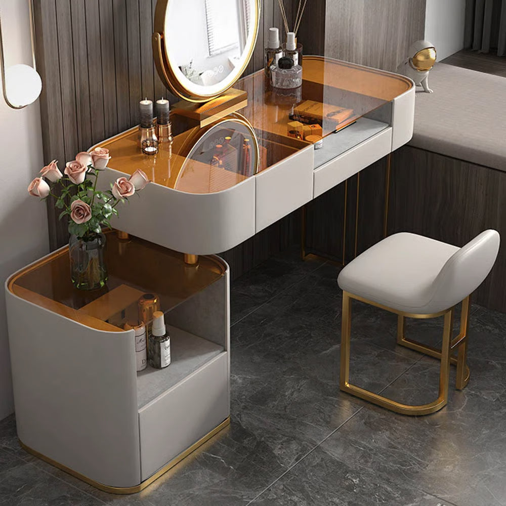 Cestina Dressing Table with Mirror – Modern Makeup Organizer