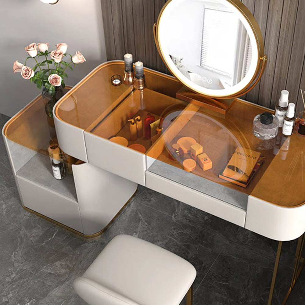 Cestina Dressing Table with Mirror – Modern Makeup Organizer