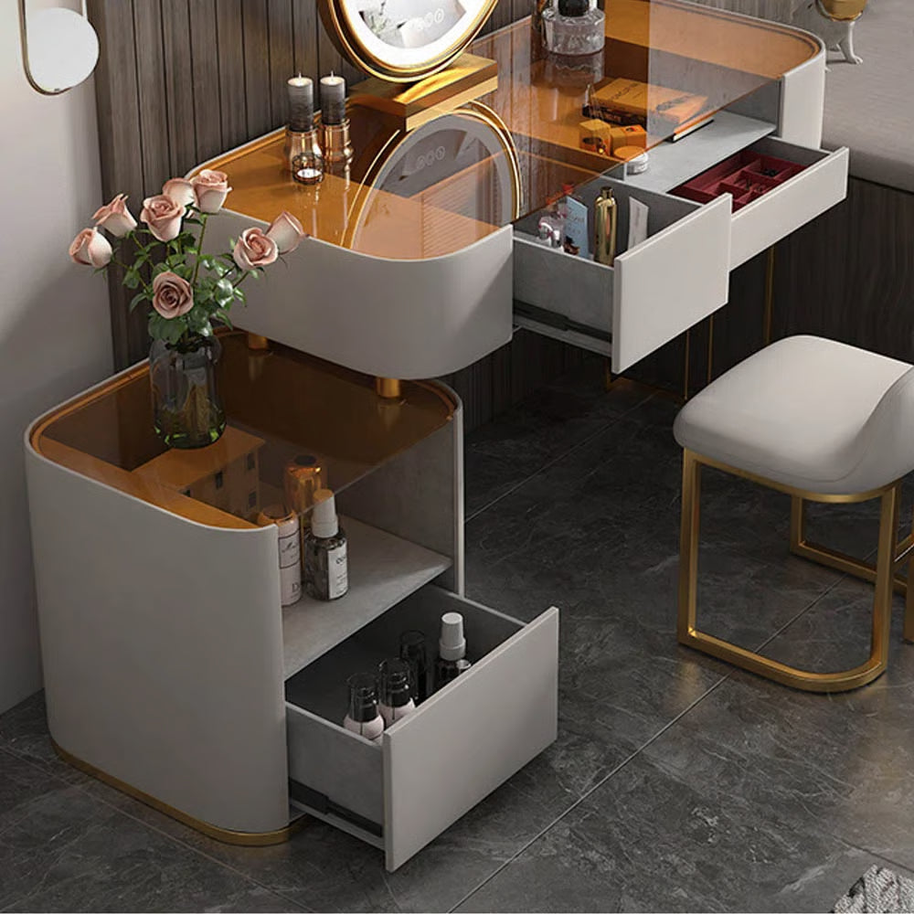 Cestina Dressing Table with Mirror – Modern Makeup Organizer-OUCH CART |Dressing table