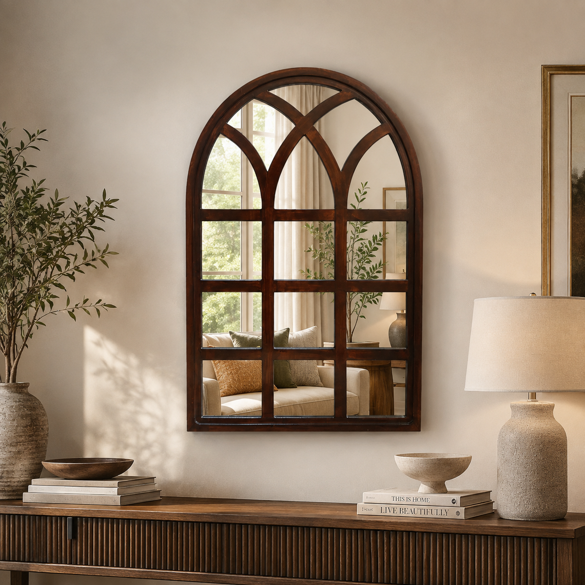 Wall Mirror Window Decorative Mirrors Arched Ouch Cart