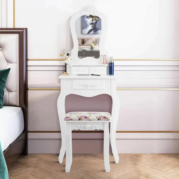 Harozertan Vanity dressing table design with miror with stool - Ouch Cart