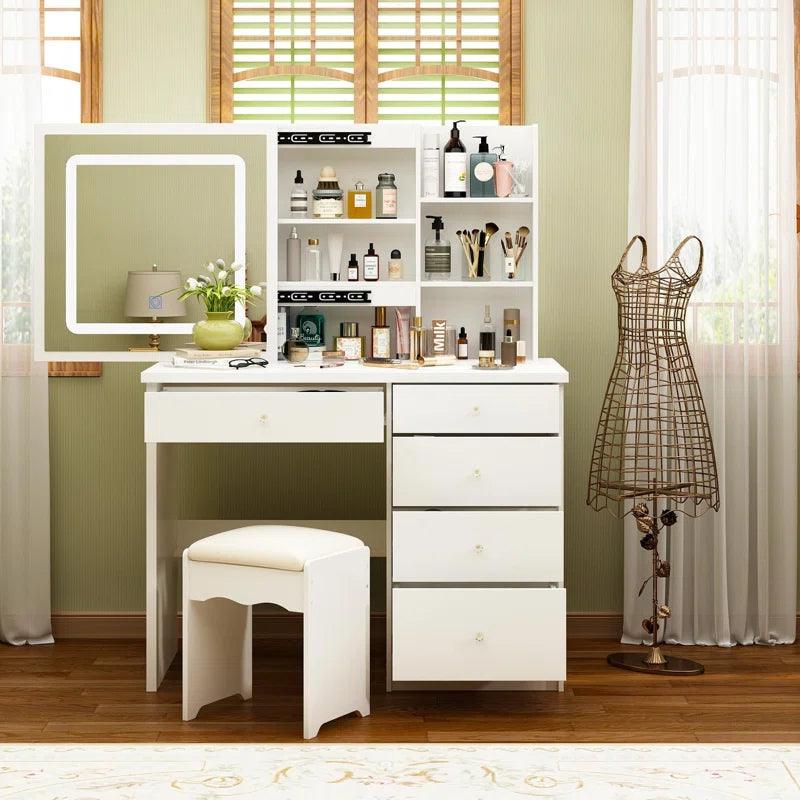 Lea Dressing Table with Mirror - Ouch Cart