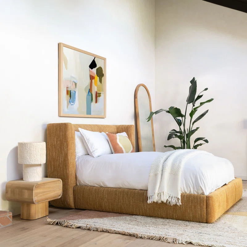 Clarisse Upholstered Wingback Bed OUCH CART