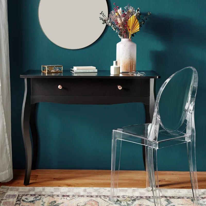 Dressing Table Wood Makeup Table, Vanity Set without Mirror and without Stool, Elegant Dressing Desk and Organizer, Ideal for Bedroom Bathroom (White) (Vanity Table) - Ouch Cart
