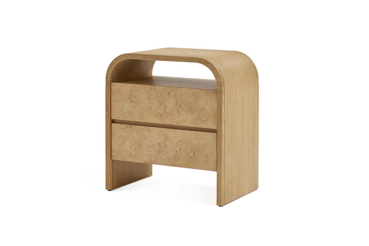 Crescent 2-Drawer Nightstand - Ouch Cart
