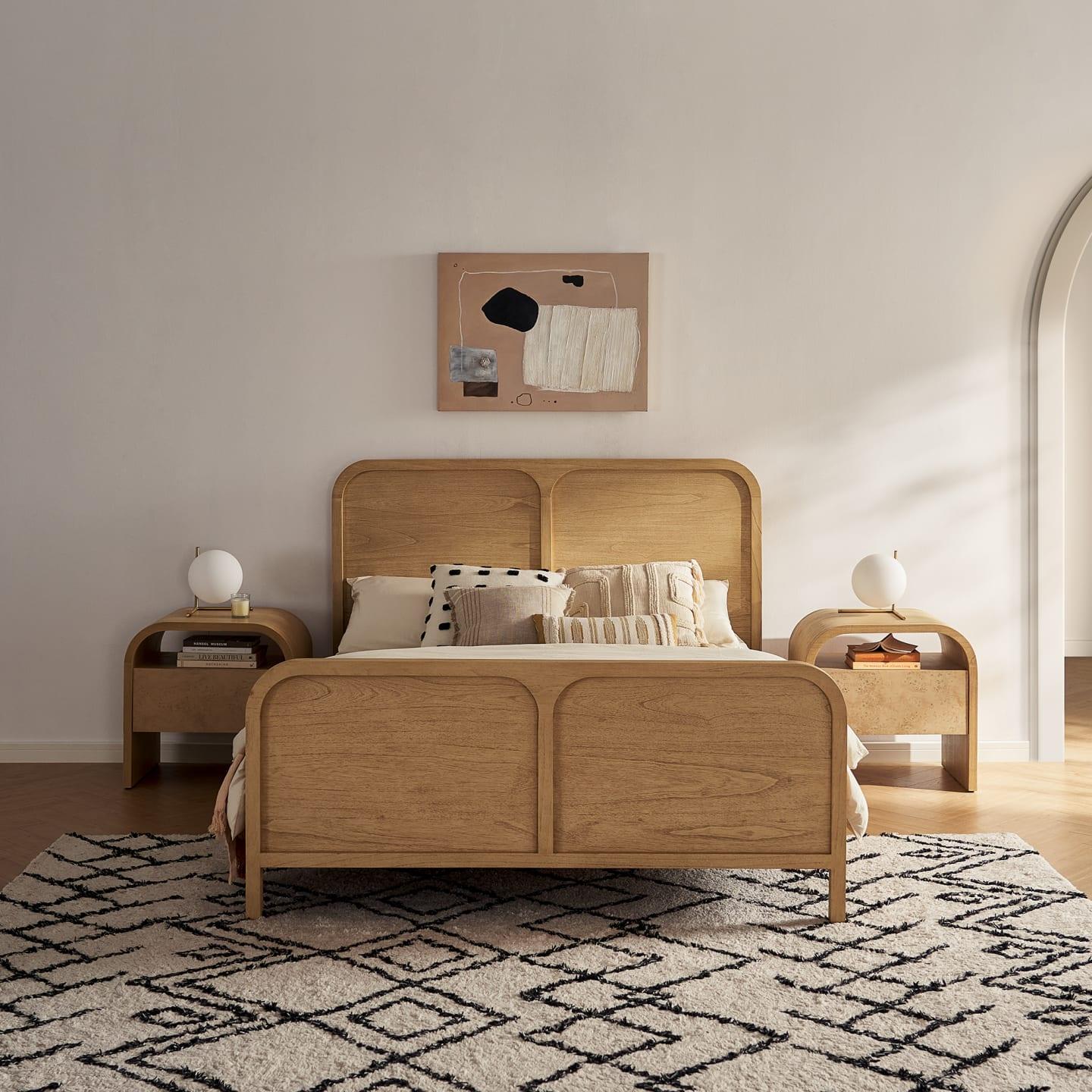 Engineered Wood Crescent 1-Drawer Nightstand - Ouch Cart