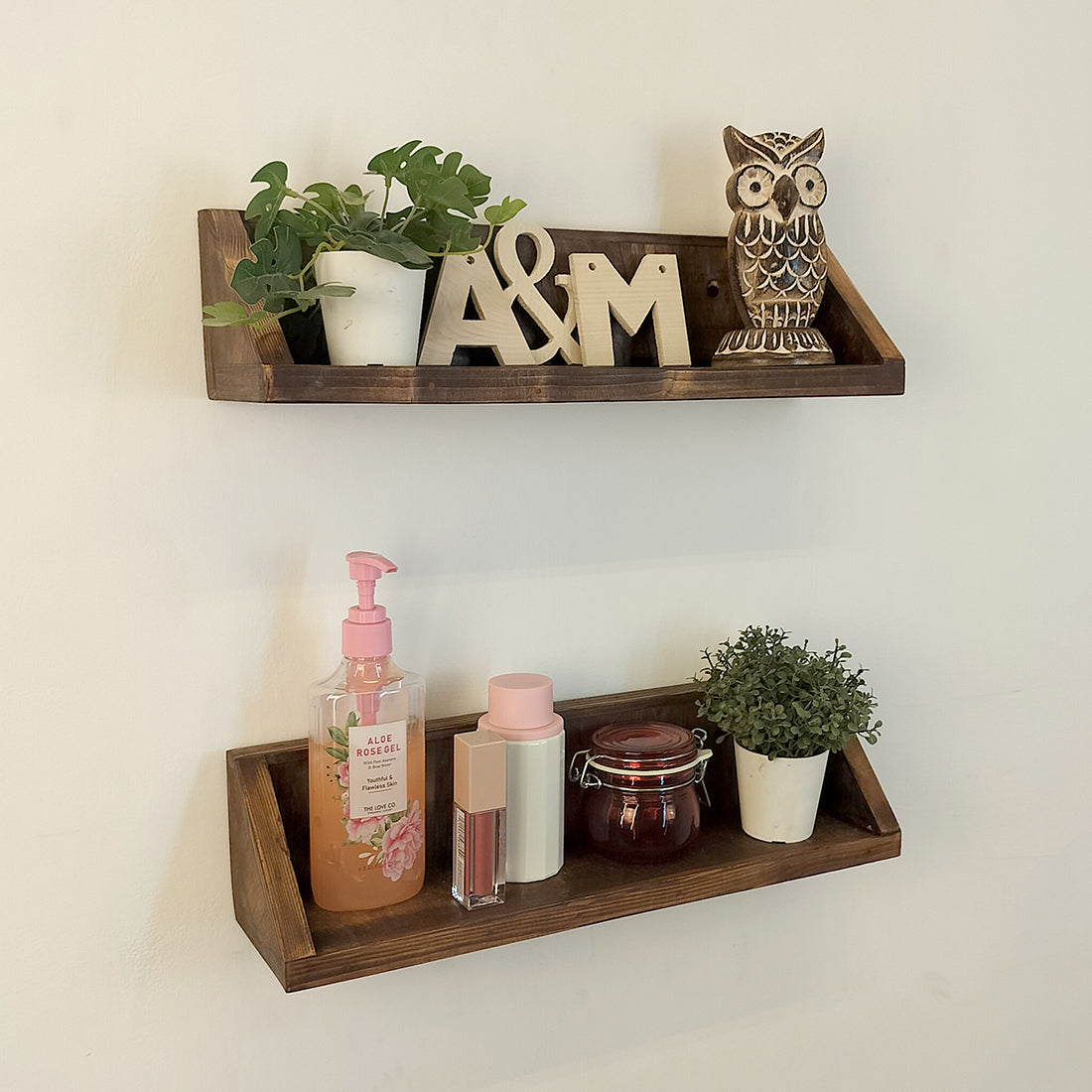 Daniel set of 2 Wooden Wall Shelf Organiser