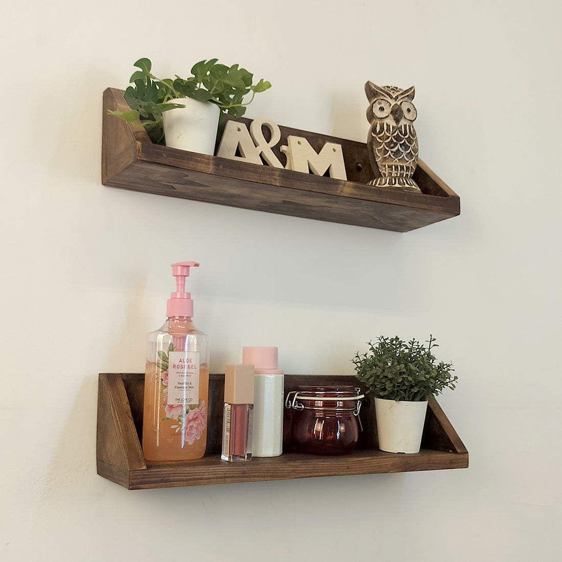 Daniel set of 2 Wooden Wall Shelf Organiser