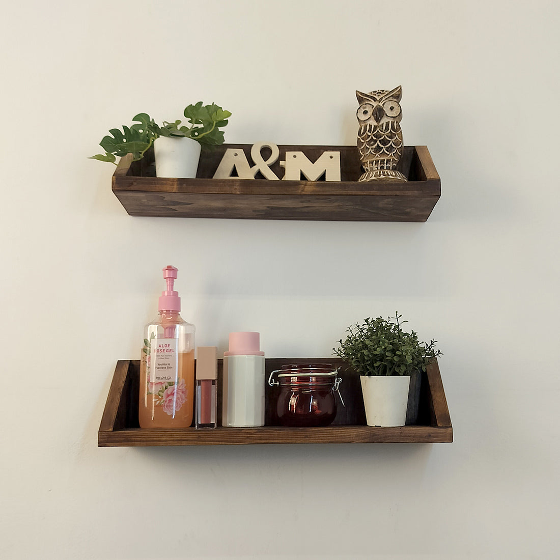 Daniel set of 2 Wooden Wall Shelf Organiser