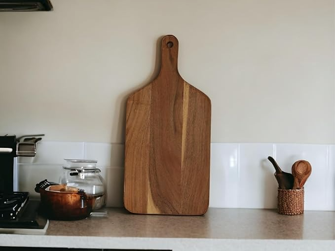 Wooden Cutting Board for Kitchen/Chopping/Serving Board, Platter for Vegetables, Cheese and Charcuterie Ouch Cart