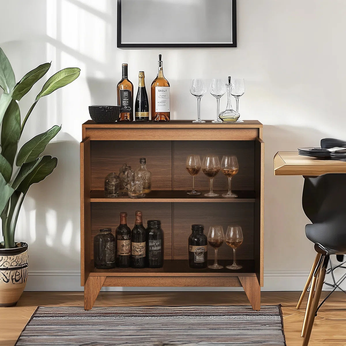 2 - Door Accent Cabinet With Adjustable Shelf