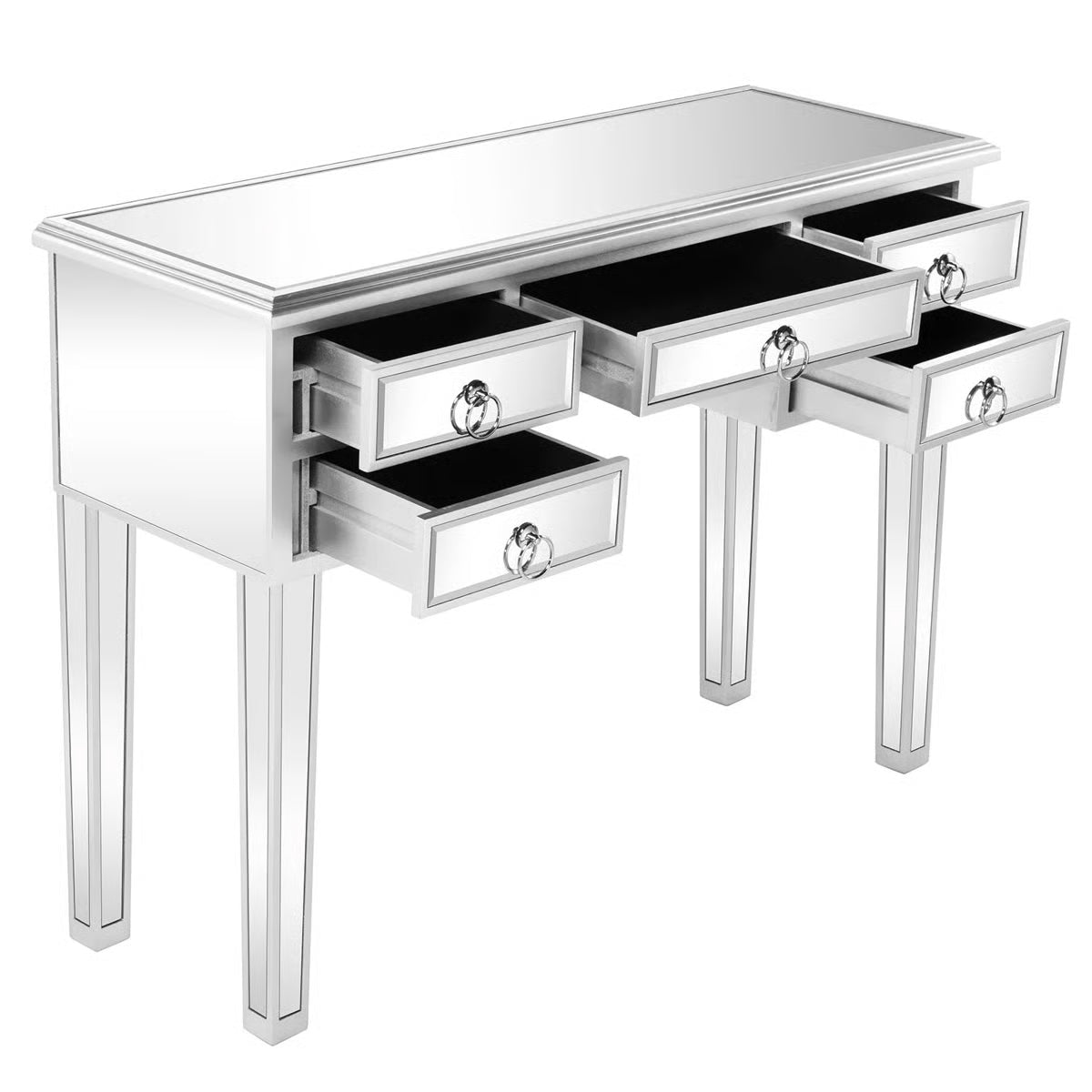 Deshotel Vanity Table for Bedroom with Mirror and Organization