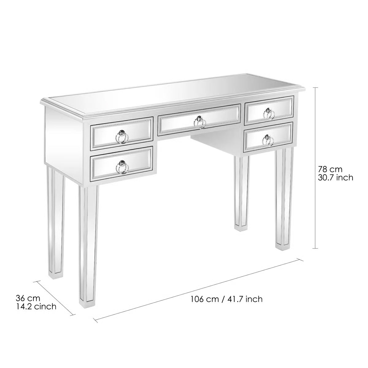 Deshotel Vanity Table for Bedroom with Mirror and Organization-OUCH CART |Dressing  table