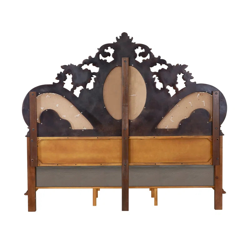 Devany Upholstered Bed in Cream and Cherry