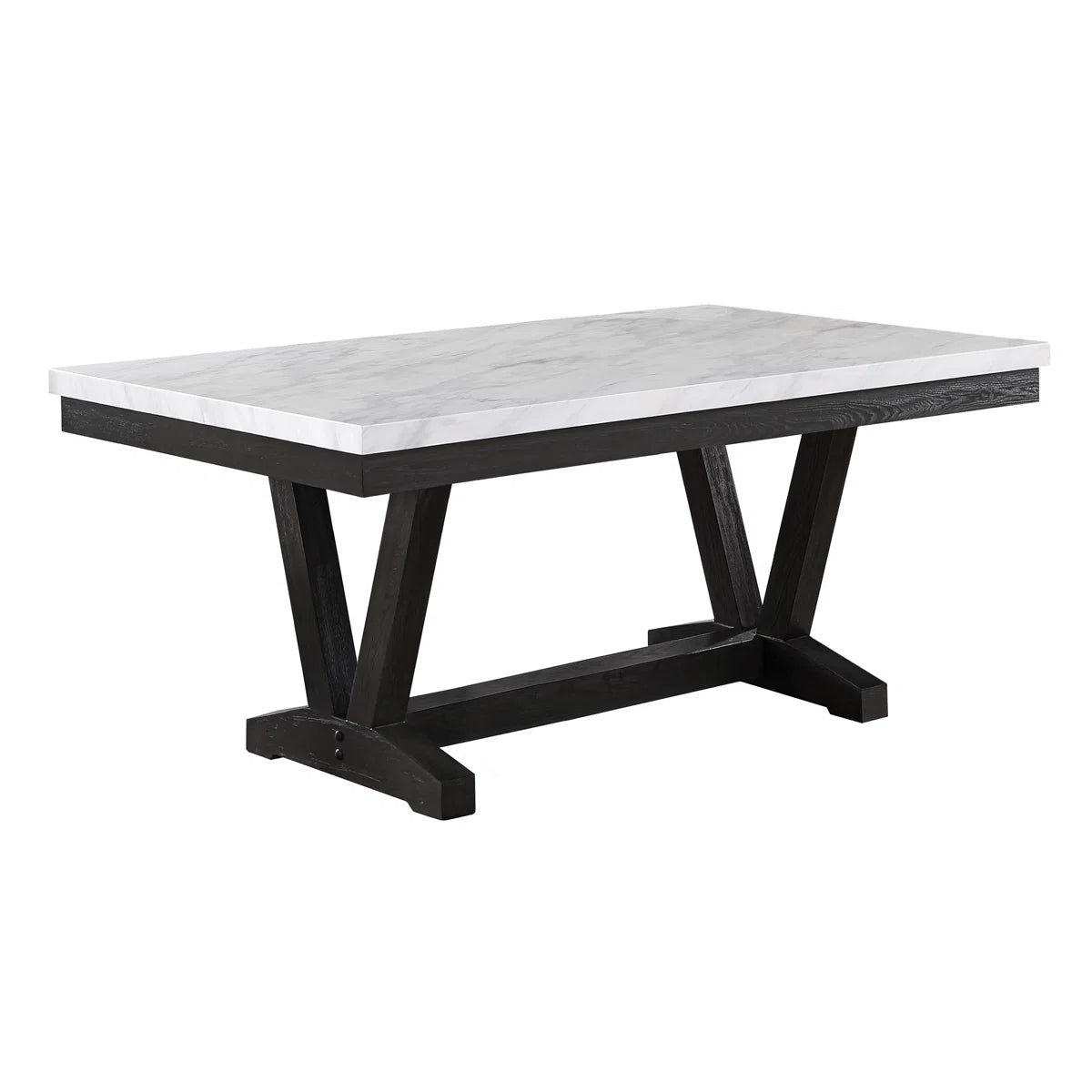 Dimo 6 - Piece White Faux Marble Dining Set
