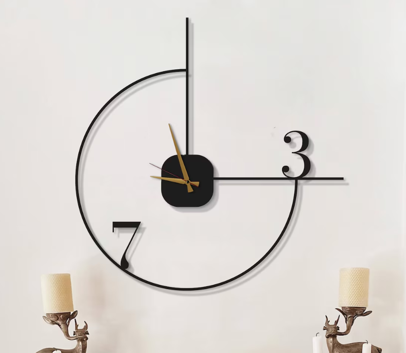 ring 3 and 7 black wallclock