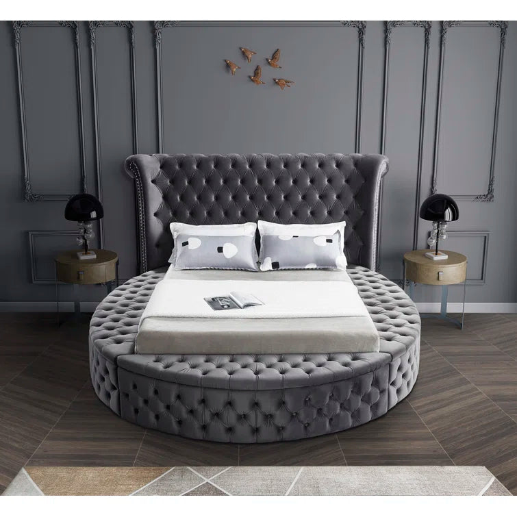 Dorgan Upholstered Wingback Bed OUCH CART