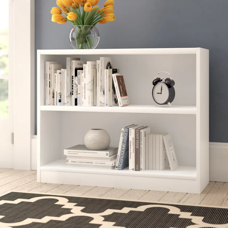 Small 2 Shelf Bookcase, Storage and Display Bookshelf for Home Office and Living Room