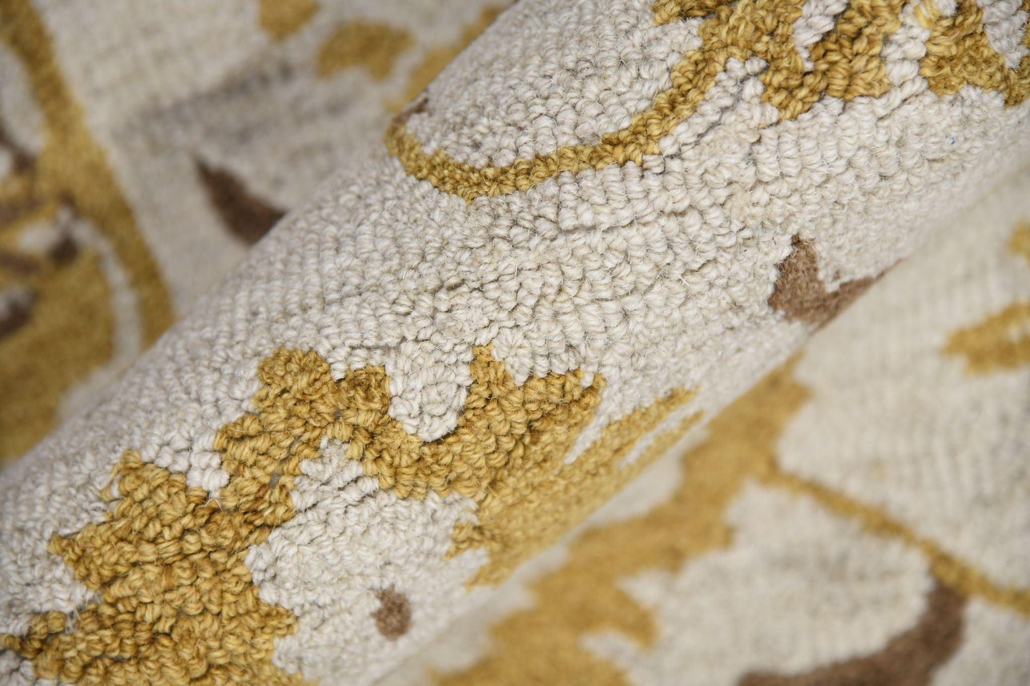 Gold Wool Romania 4x6 Feet Hand-Tufted Carpet - Rug - Ouch Cart