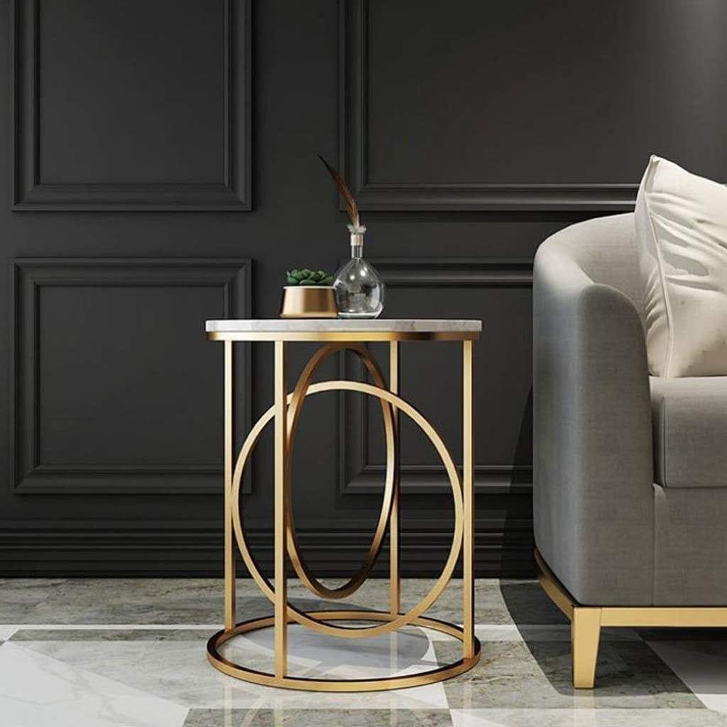 Escobar Double Ring Sofa Side Table for Living Room - Ouch Cart