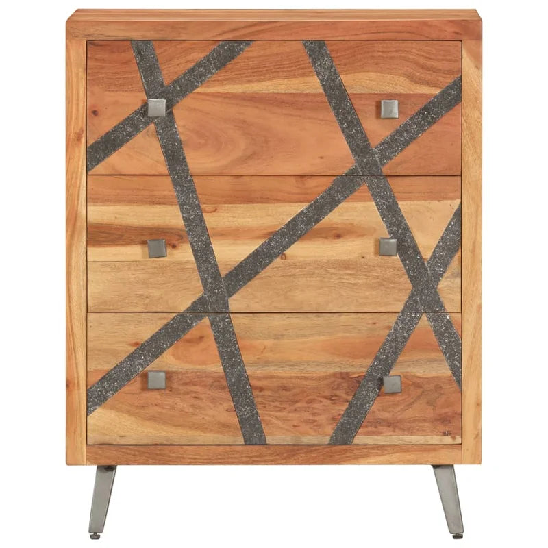 Winnie Solid Wood 3 - Drawer Rectangle Accent Chest Ouch Cart