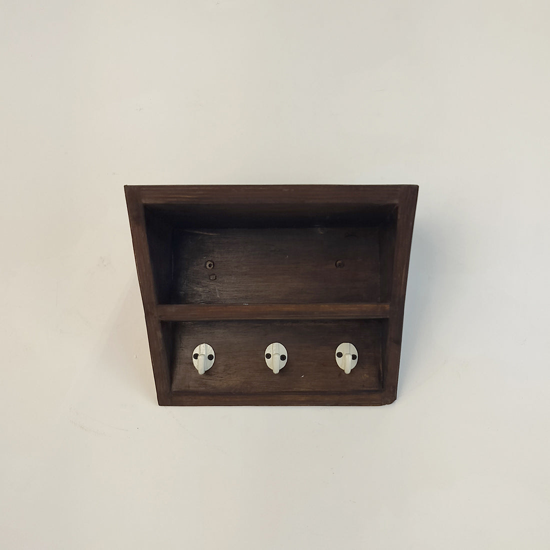 Estelle Wooden Wall Shelf Organiser with Key Holders-OUCH CART | Wall decor and hangings