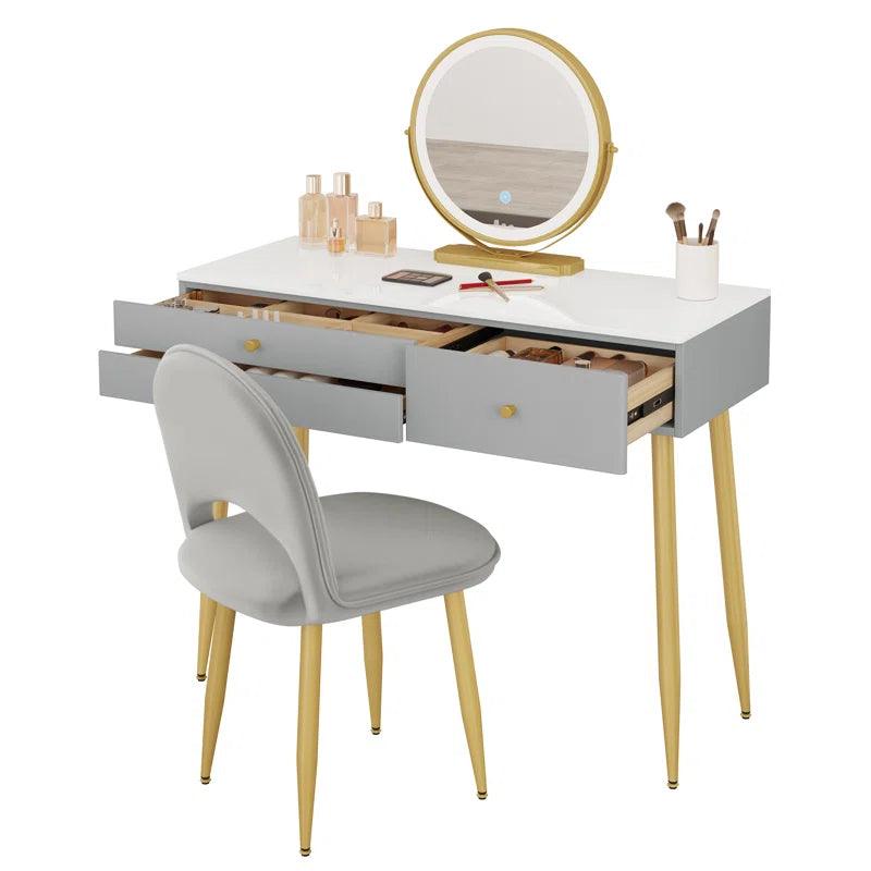 Antonia Dressing Table with Mirror - Ouch Cart