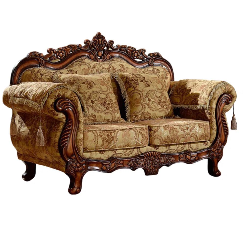 European-style Living Room Carved Sofa. 73.2'' Upholstered Sofa