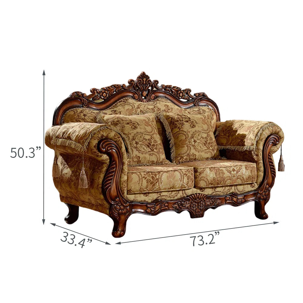 European-style Living Room Carved Sofa. 73.2'' Upholstered Sofa - OUCHCART | LUXURY SOFA